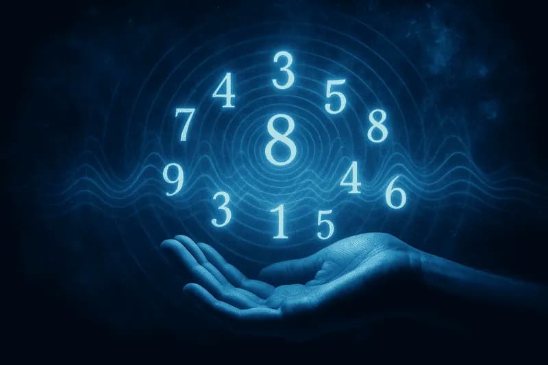Mão da numerologia controlando números