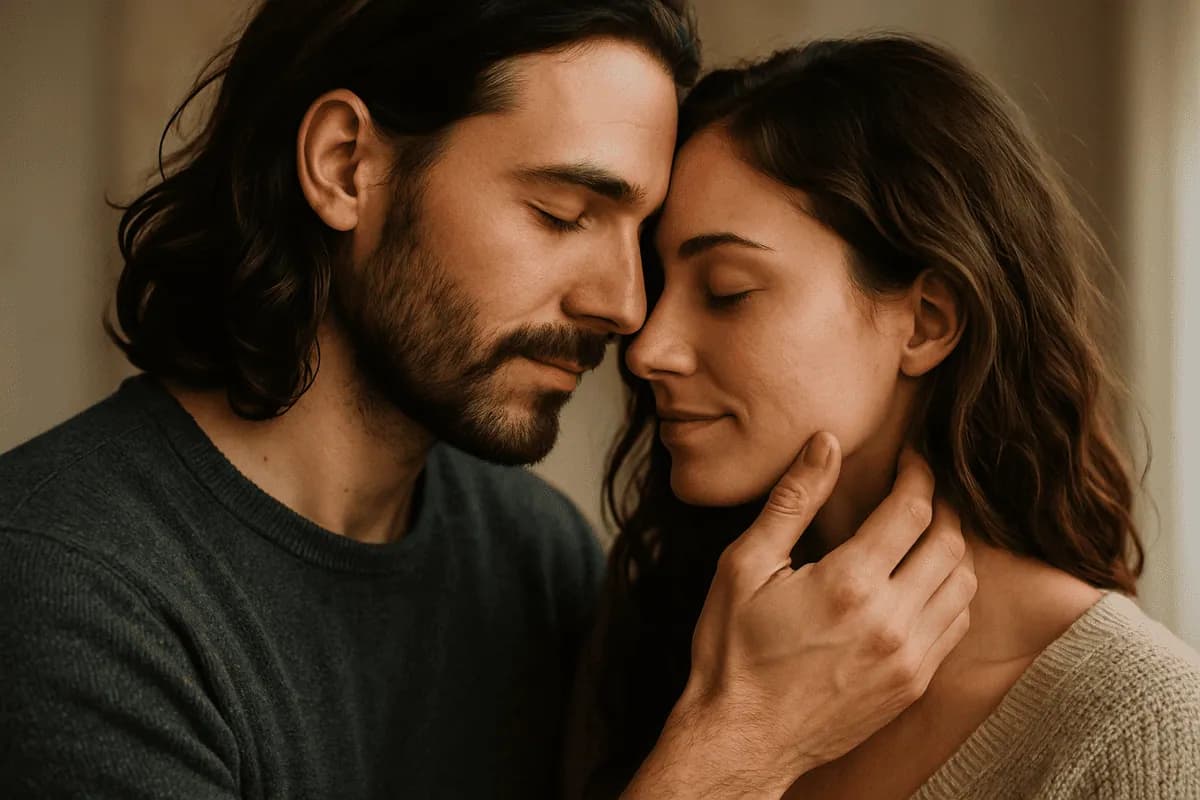 encontro de almas representado na fotografia de um casal apaixonado em harmonia