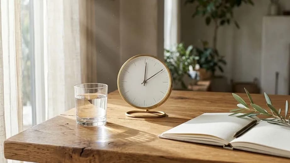 Horas iguais 12:12 marcada no relógio de mesa