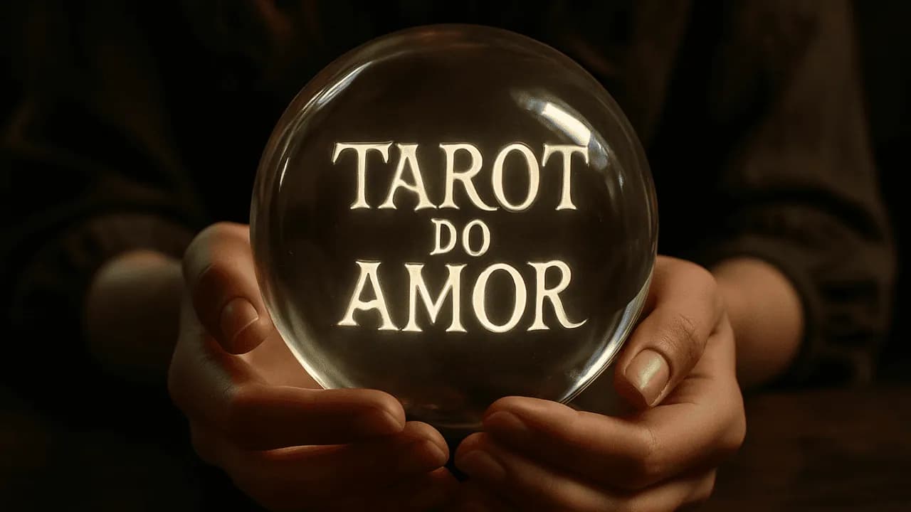 Cartomante exibe tarot do amor em sua bola de cristal